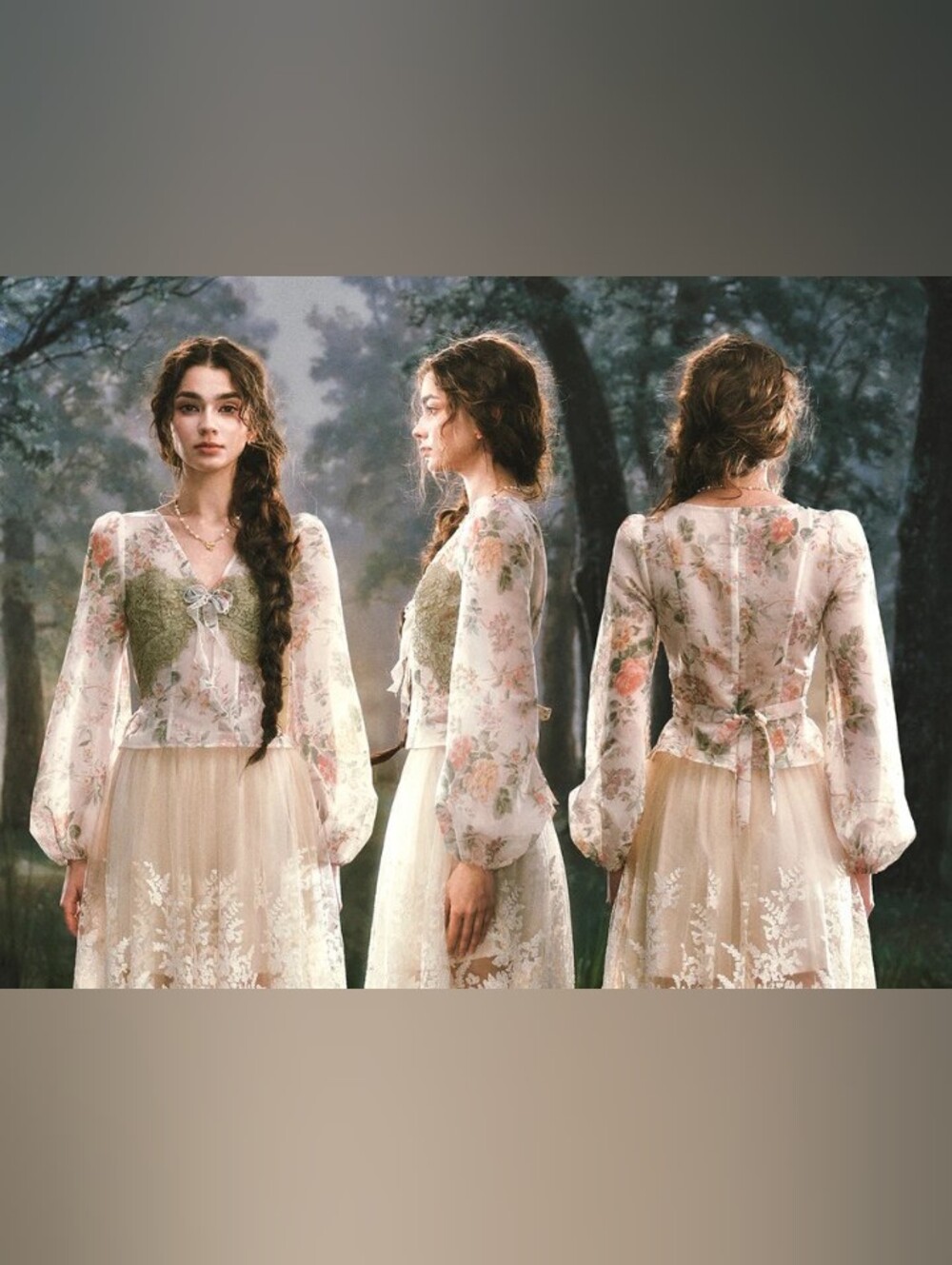 Lacemade Floral Lace-Trim Top - Picture 4 of 4